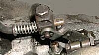 Kickdown rod at the transmission lever,  Adjustment Point